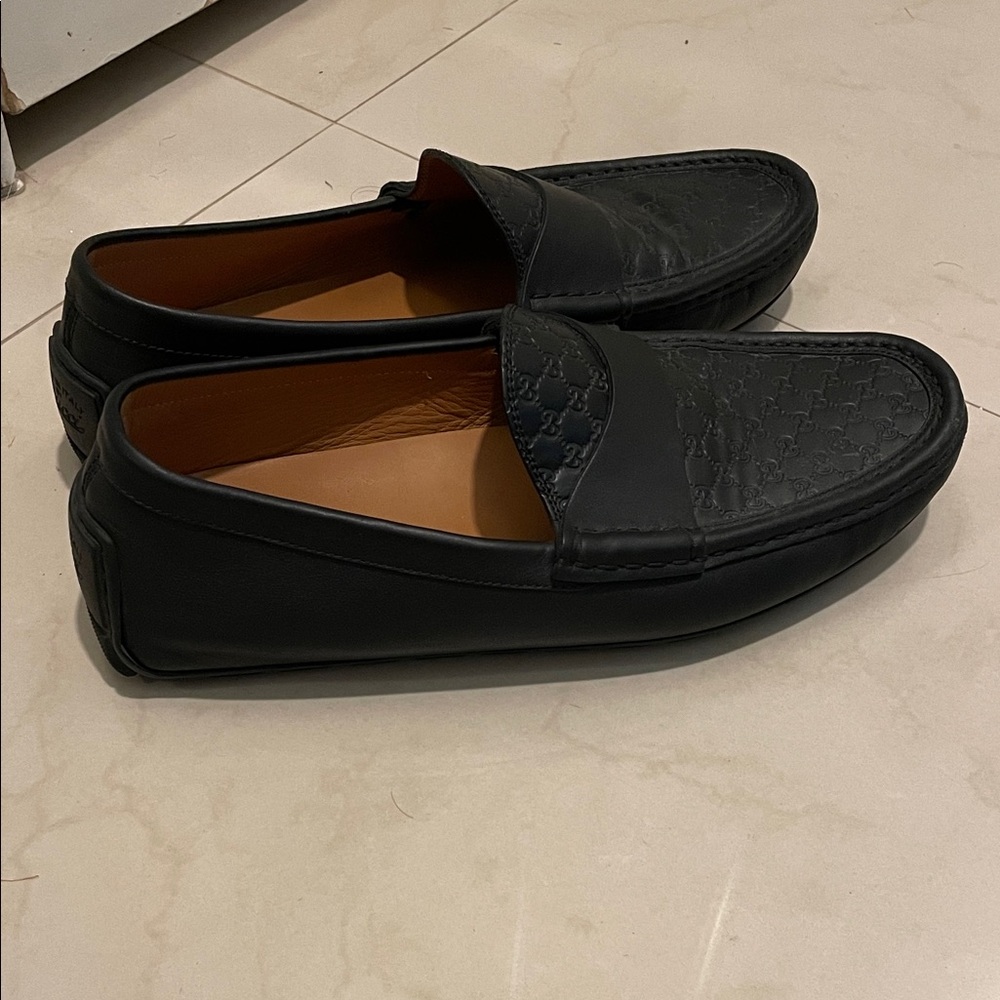 Black Leather Gucci Men's Loafers